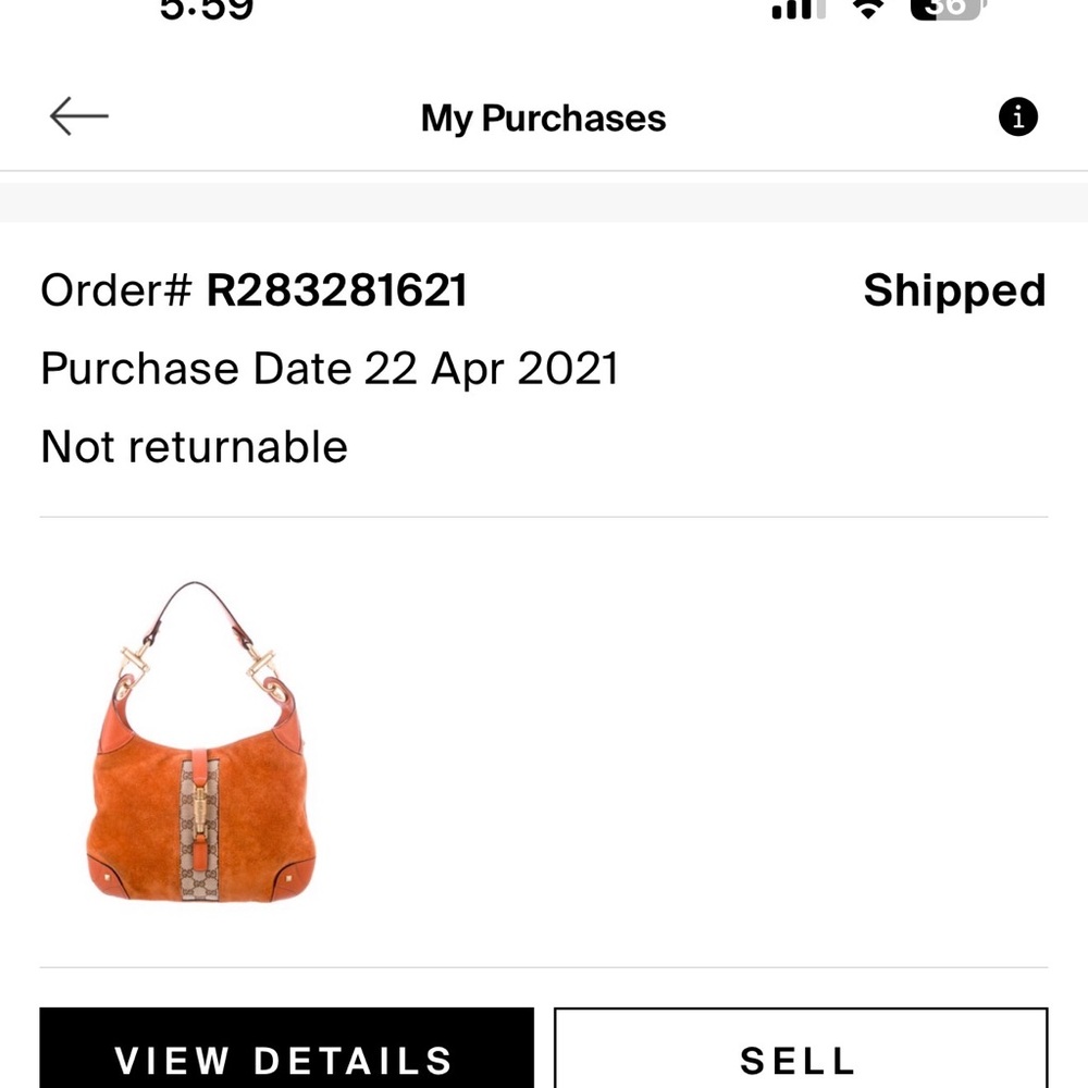 Vintage Gucci Jackie in Orange Suede and Leather - Picture 5 of 5
